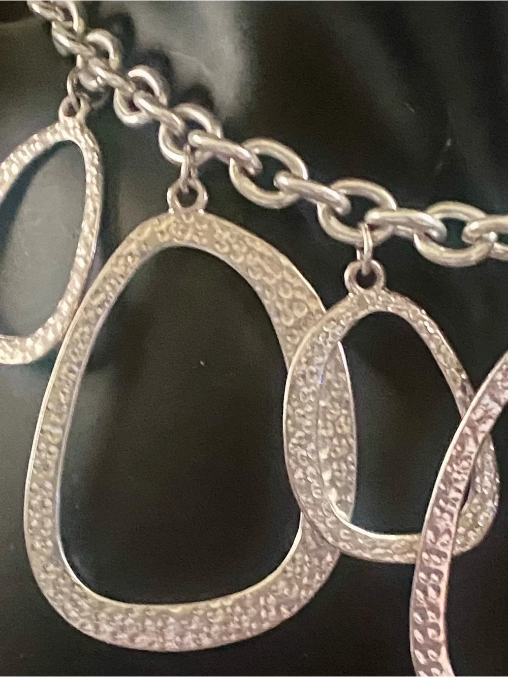 Vintage Silver Statement Necklace & Rhinestone Necklace, Buckle Bracelet